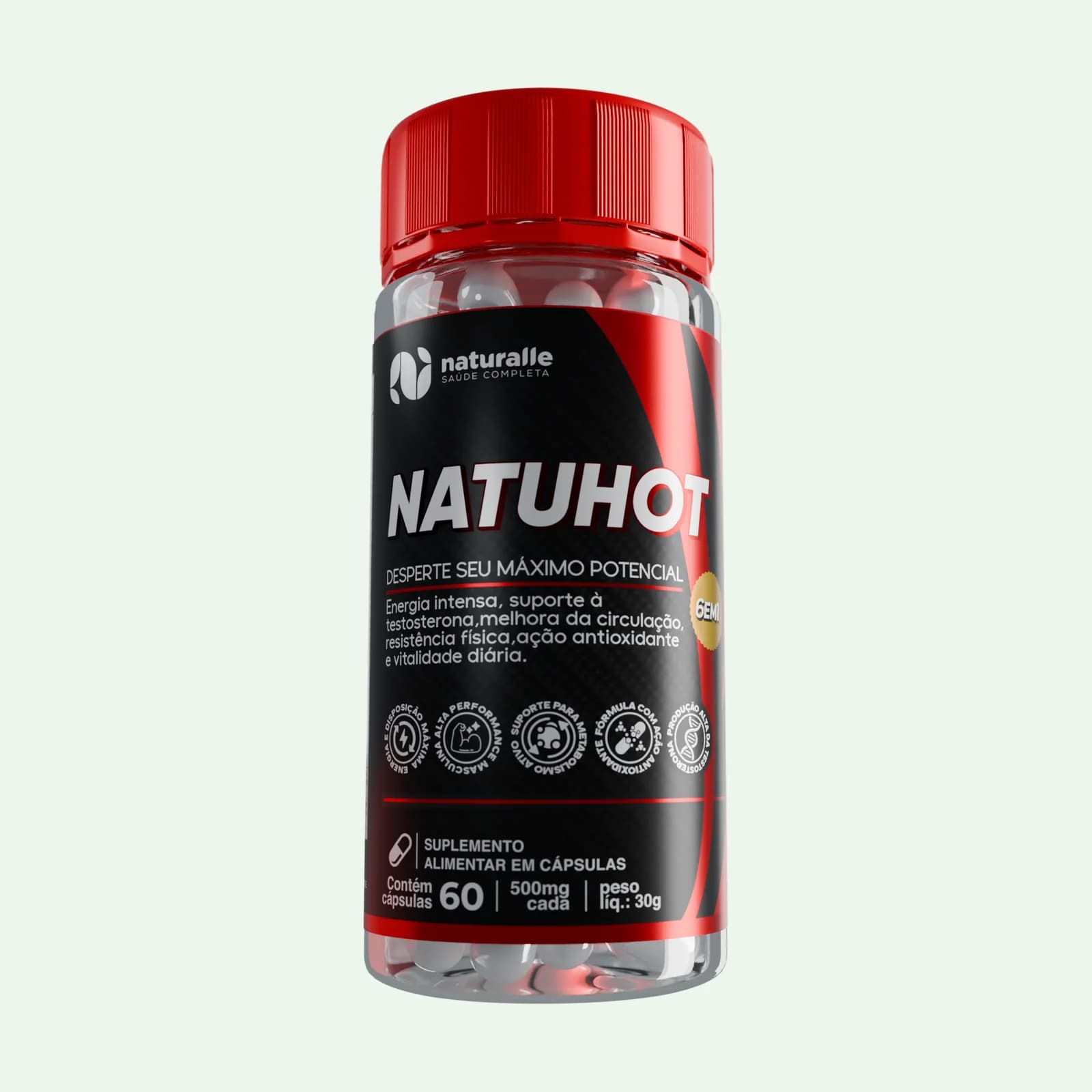 NatuHot Naturalle, pote com 60 cápsulas