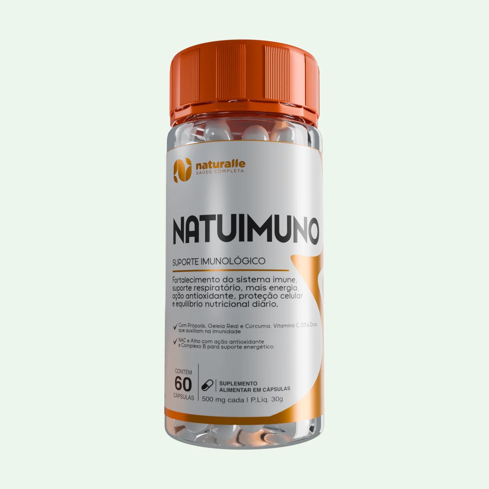 NatuImuno Naturalle, pote com 60 cápsulas
