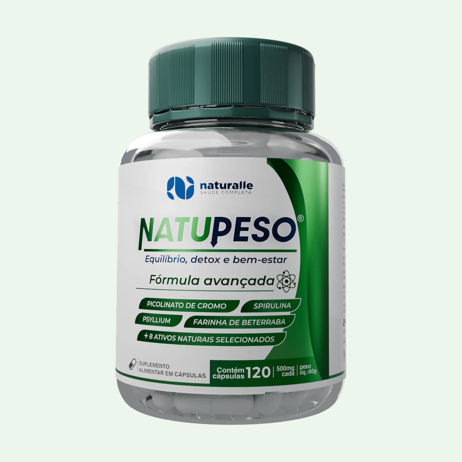 NatuPeso Naturalle, pote com 120 cápsulas
